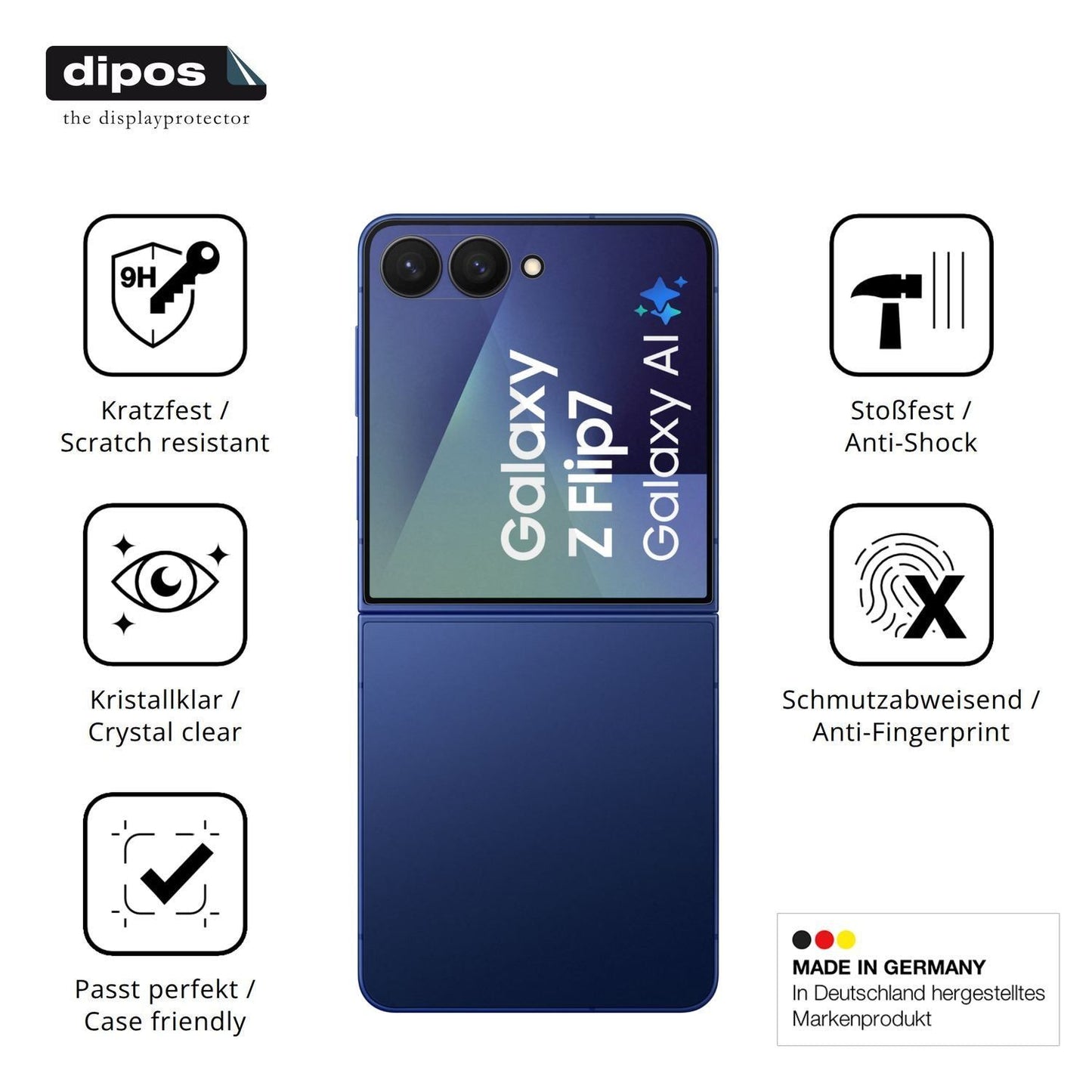 2x 9H Schutzfolie für Samsung Galaxy Z Flip7 FE Au (10)