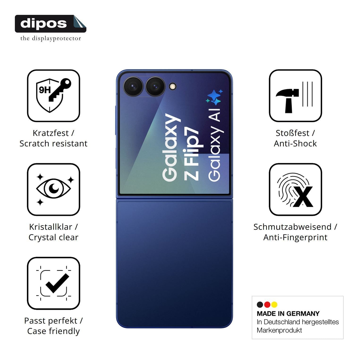 2x 9H Schutzfolie für Samsung Galaxy Z Flip7 FE Au (10)