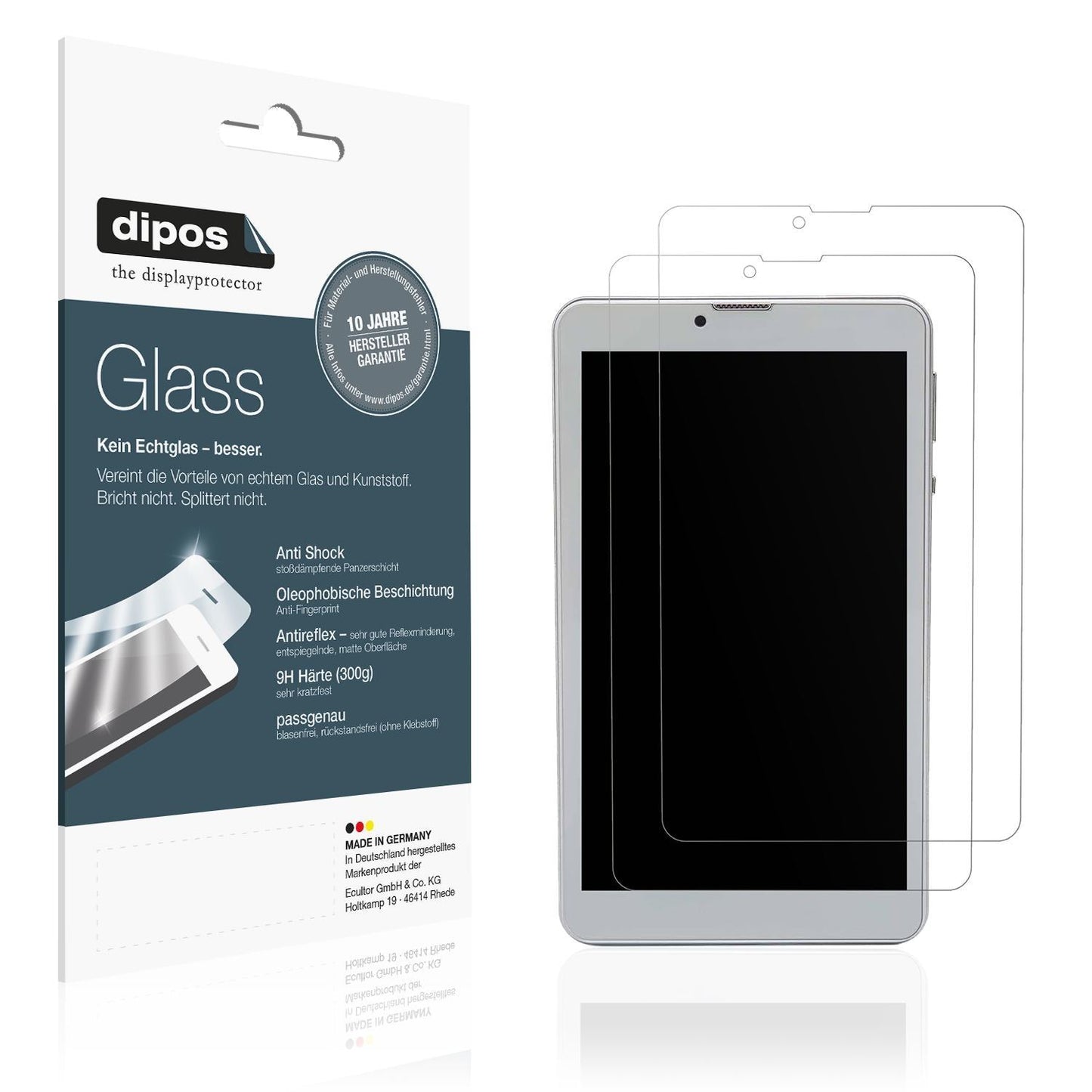 2x 9H Schutzfolie matt für Garsent 7 Zoll Tablet P (1)