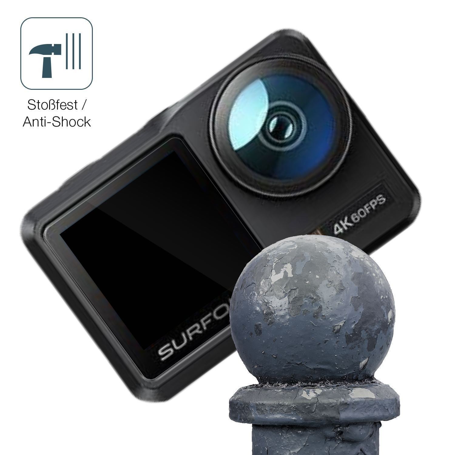 2x 9H Schutzfolie für Surfola Action Cam 4K Panzer (4)