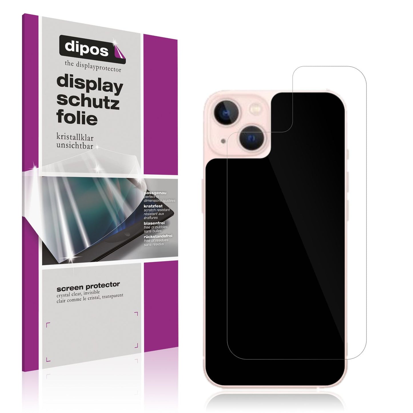 4x Schutzfolie klar für Apple iPhone 13 Rückseite  (1)