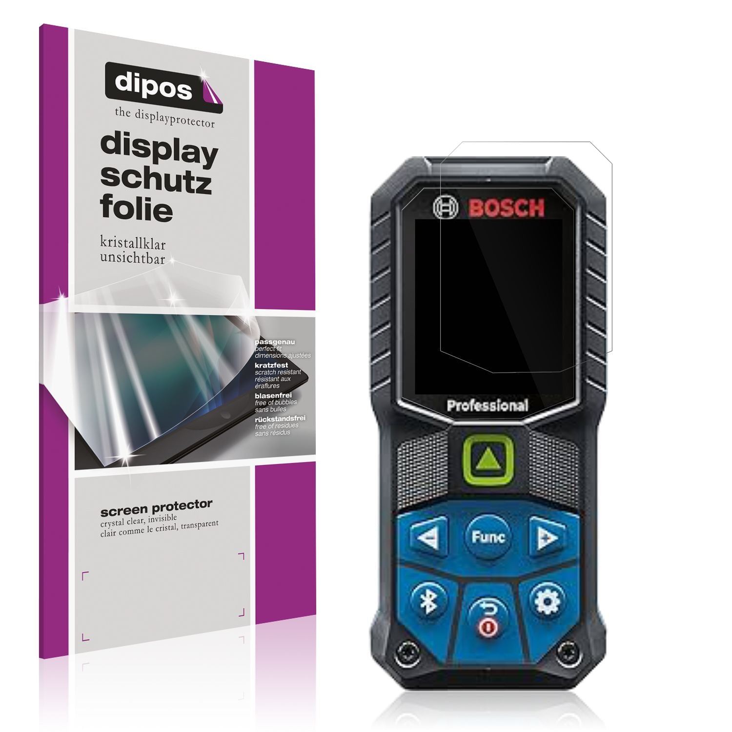 4x Schutzfolie klar für Bosch GLM 50-23 Display-Sc (1)