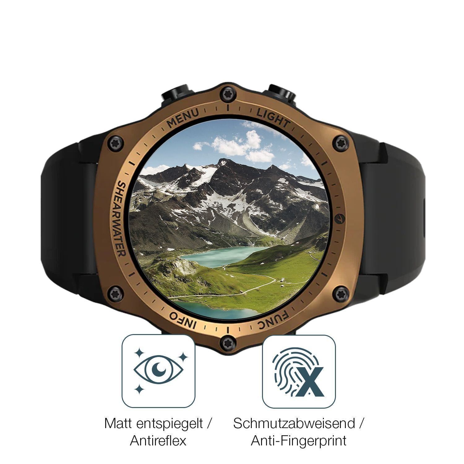 2x 9H Schutzfolie matt für Shearwater Teric dive P (5)