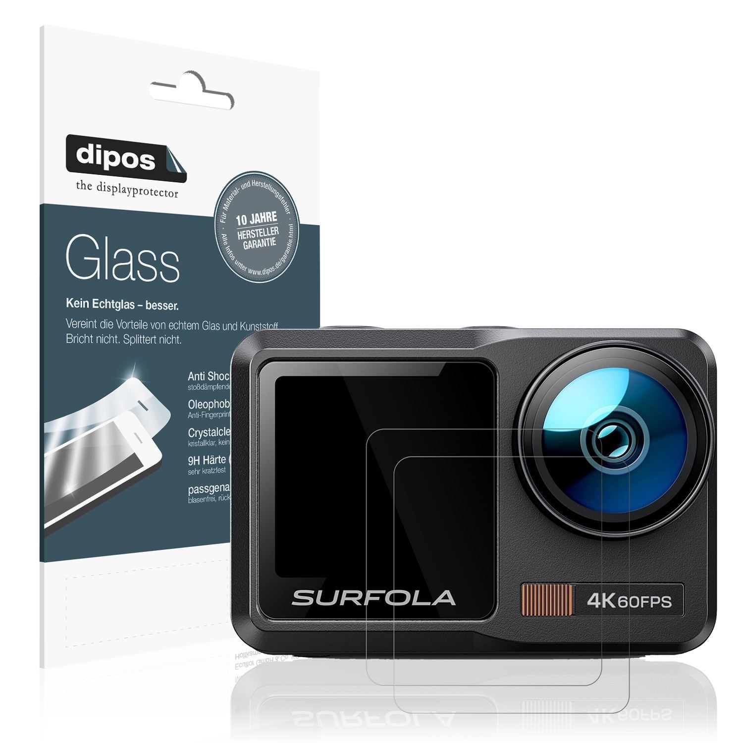 2x 9H Schutzfolie für Surfola SF630 Action Cam Pan (1)