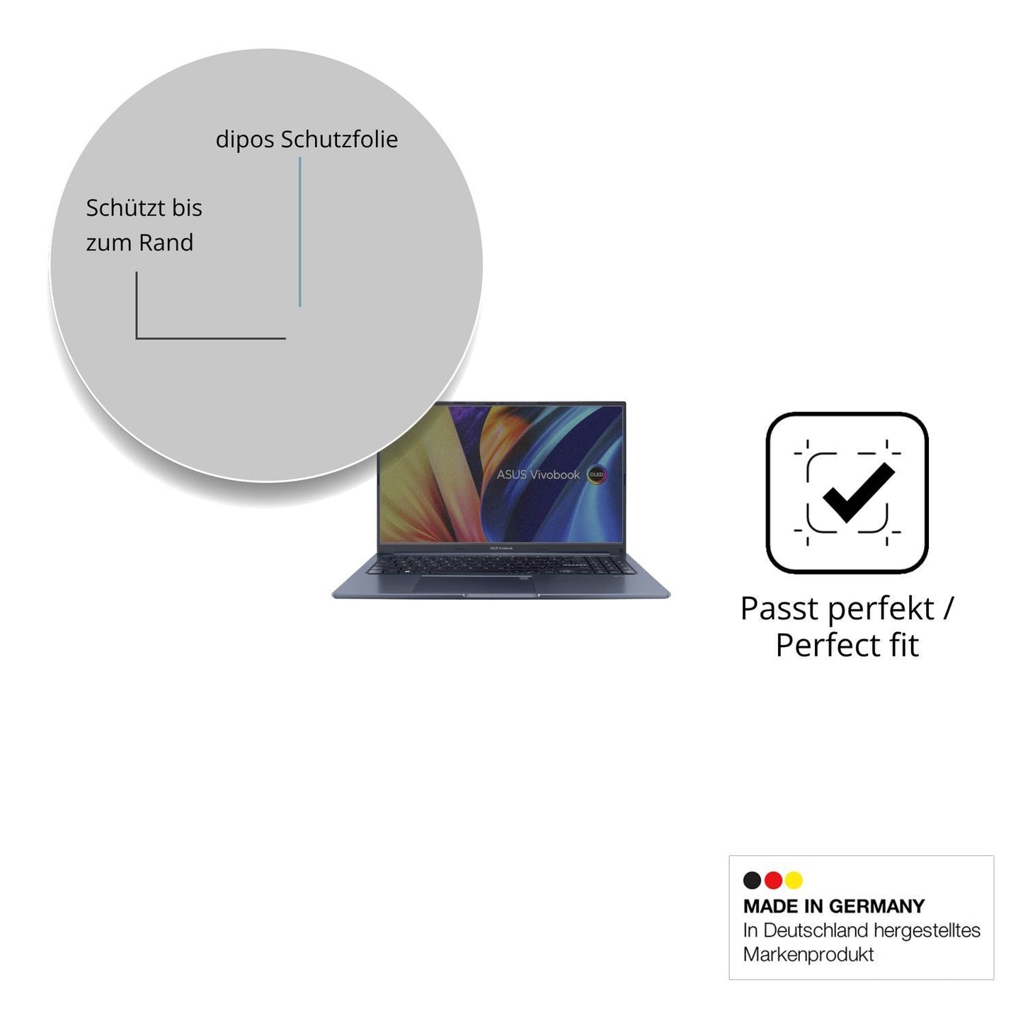 Blickschutzfolie für ASUS Vivobook 15X matt Schutz (4)