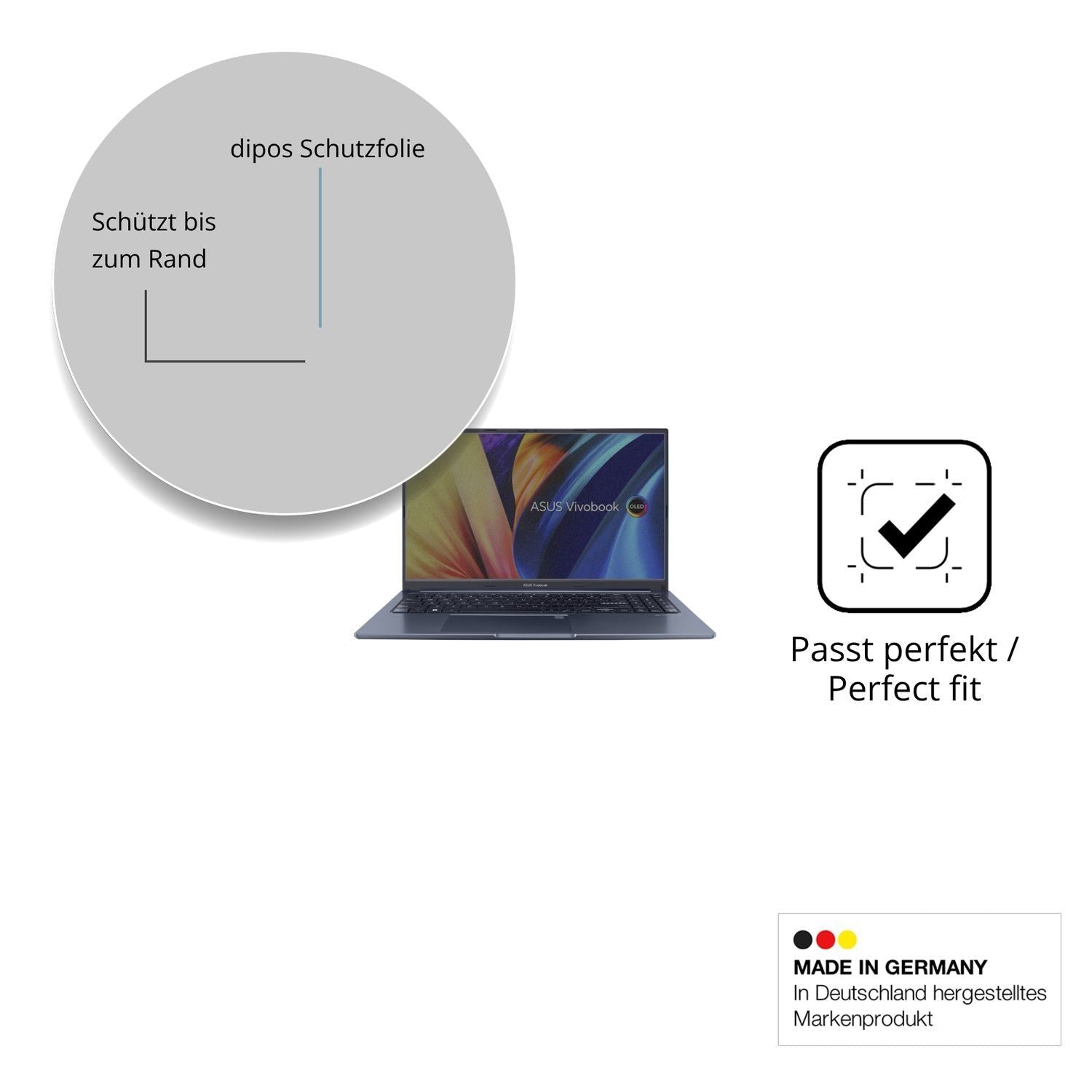 Blickschutzfolie für ASUS Vivobook 15X matt Schutz (4)