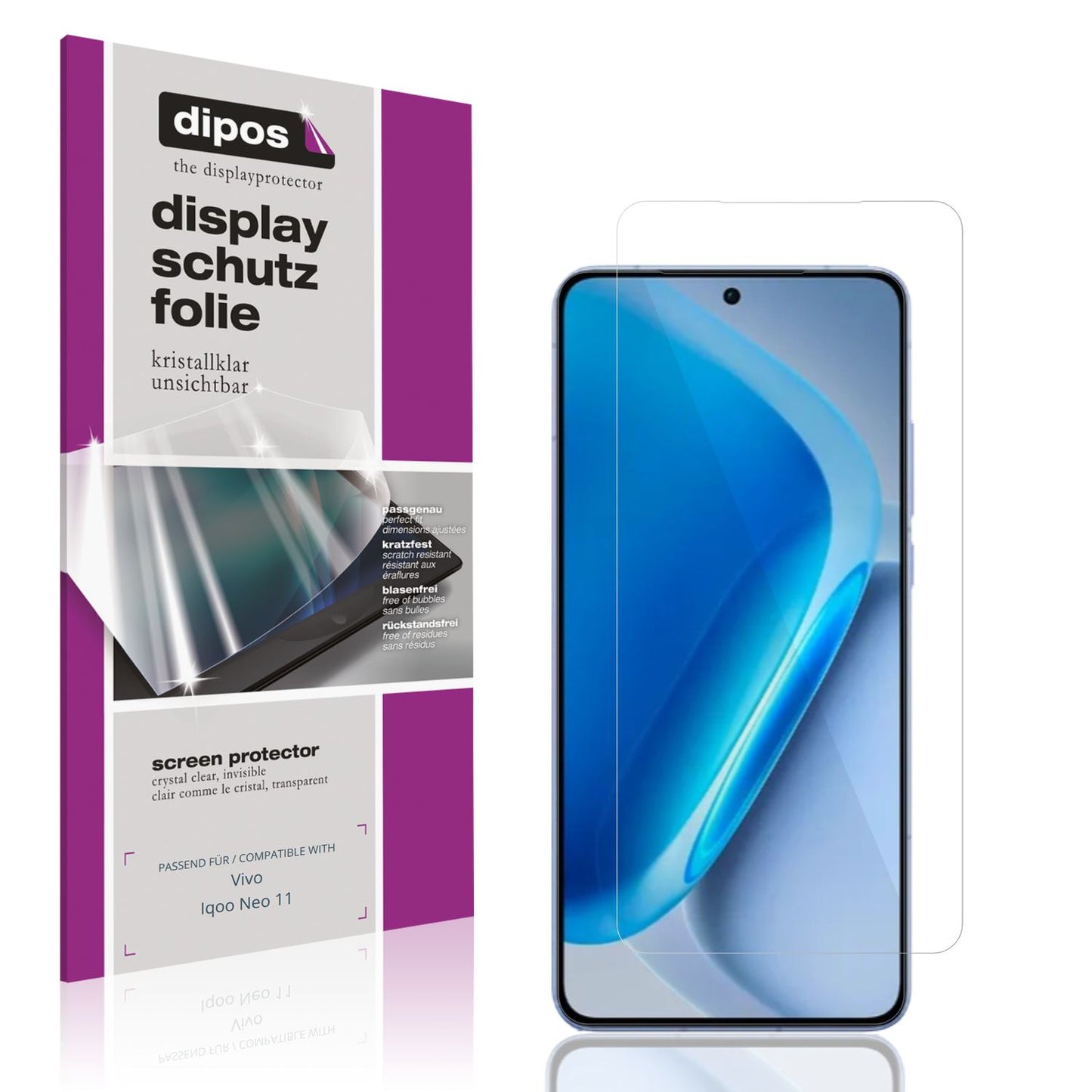 4x Schutzfolie klar für Vivo Iqoo Neo 11 Display-S (1)