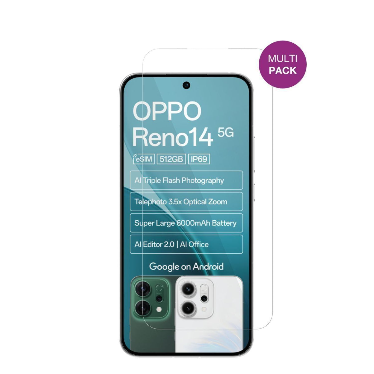 4x Schutzfolie klar für Oppo Reno14 5G Display-Sch (2)