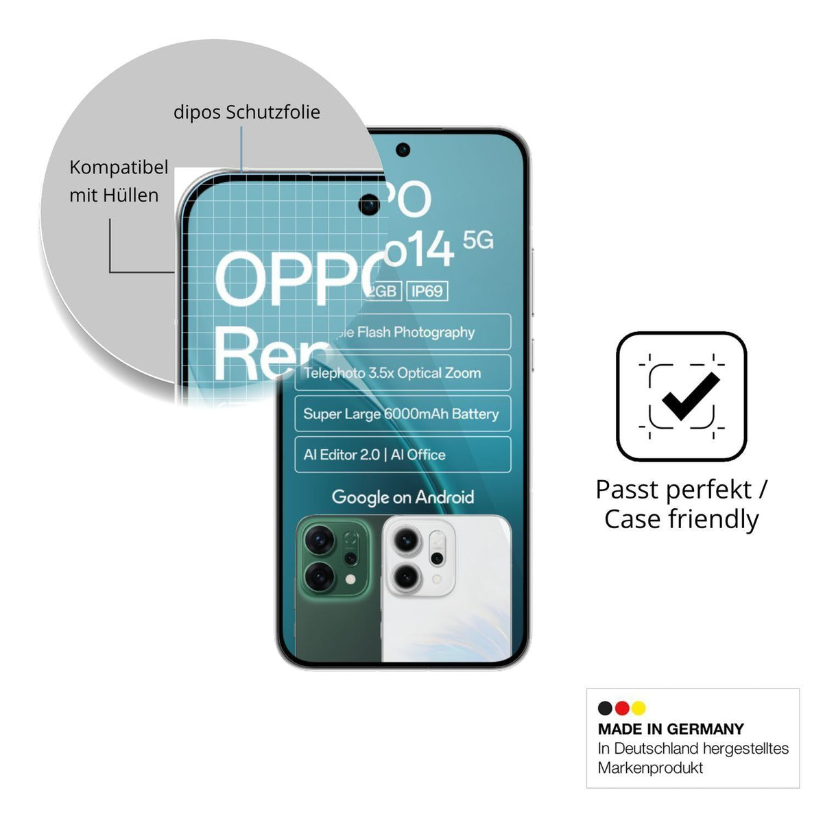 4x Schutzfolie klar für Oppo Reno14 5G Display-Sch (6)