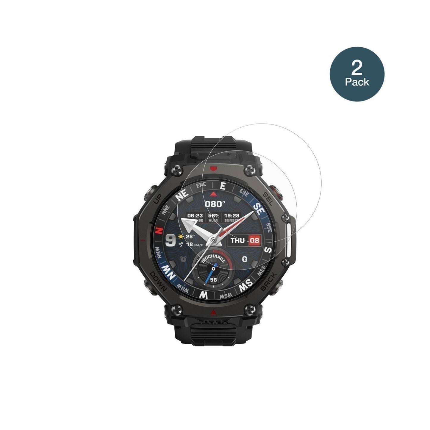 2x 9H Schutzfolie matt für Amazfit T-Rex 3 Pro 48m (2)