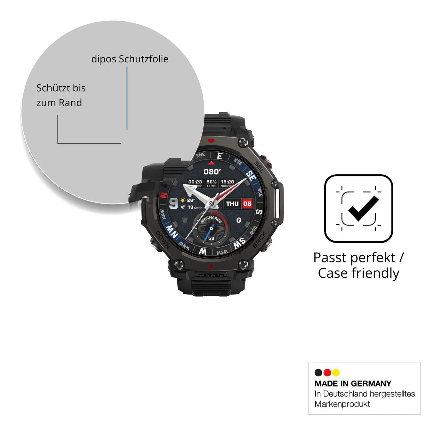 2x 9H Schutzfolie matt für Amazfit T-Rex 3 Pro 48m (6)