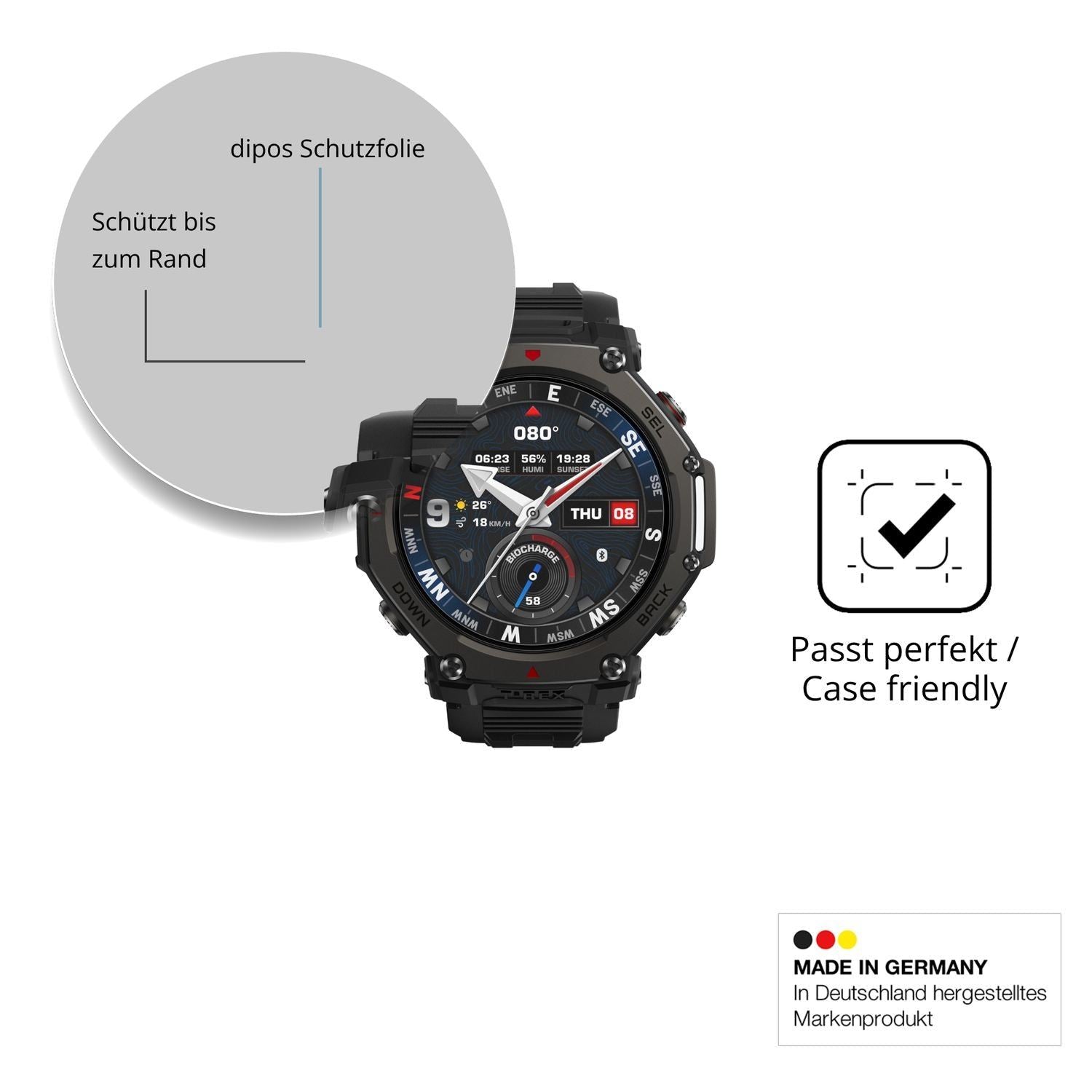 2x 9H Schutzfolie matt für Amazfit T-Rex 3 Pro 48m (6)