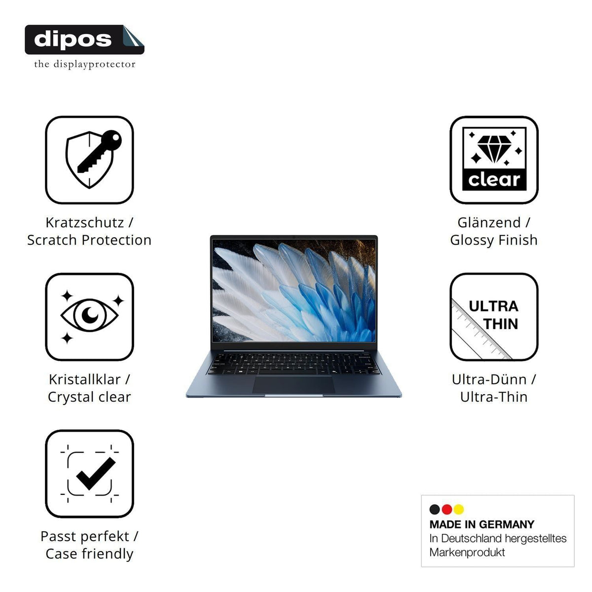 2x Schutzfolie klar für Chuwi CoreBook Air 14 Zoll (7)