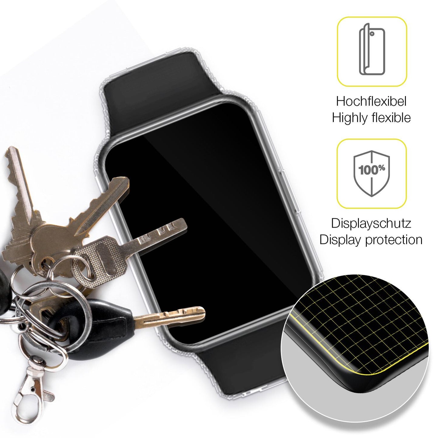 2x 3D Full Cover Schutzfolie für Huawei Watch Fit  (3)