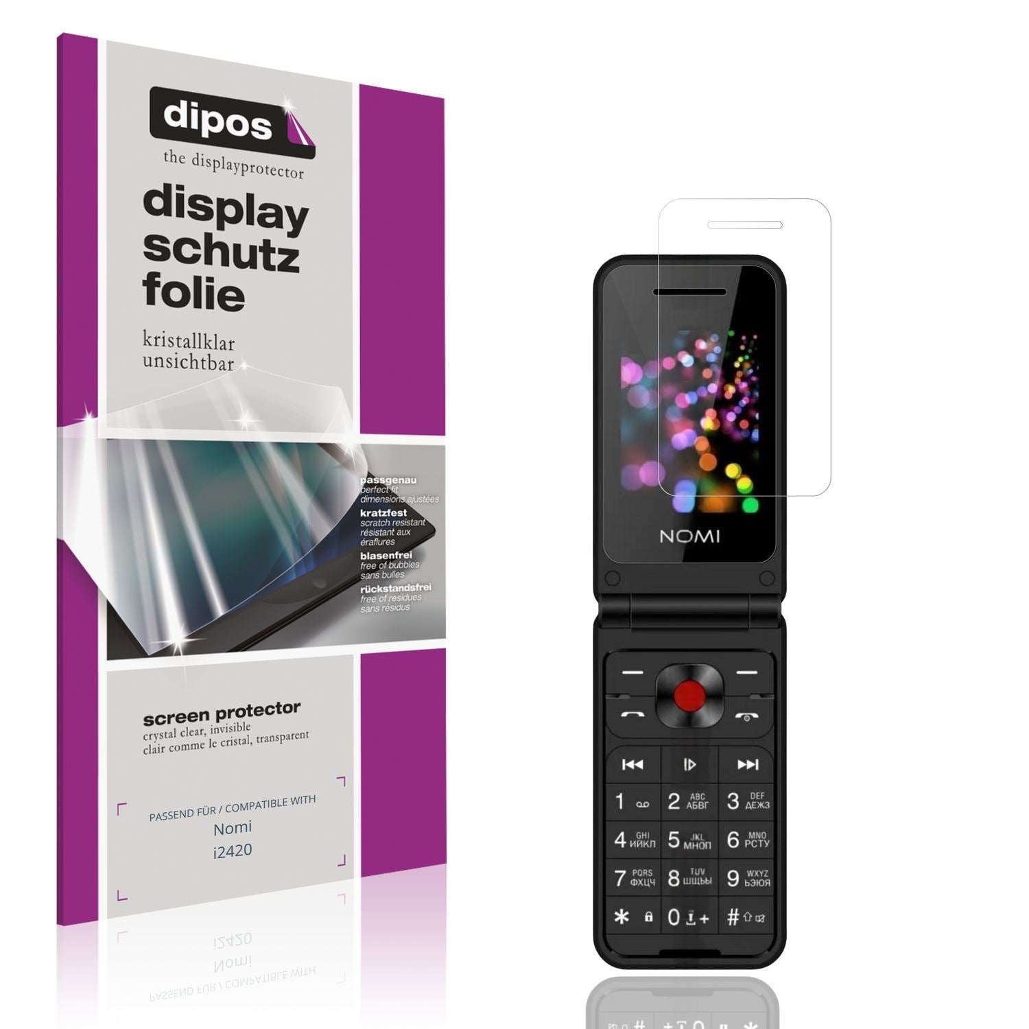 4x Schutzfolie klar für Nomi i2420 Display-Schutzf (1)