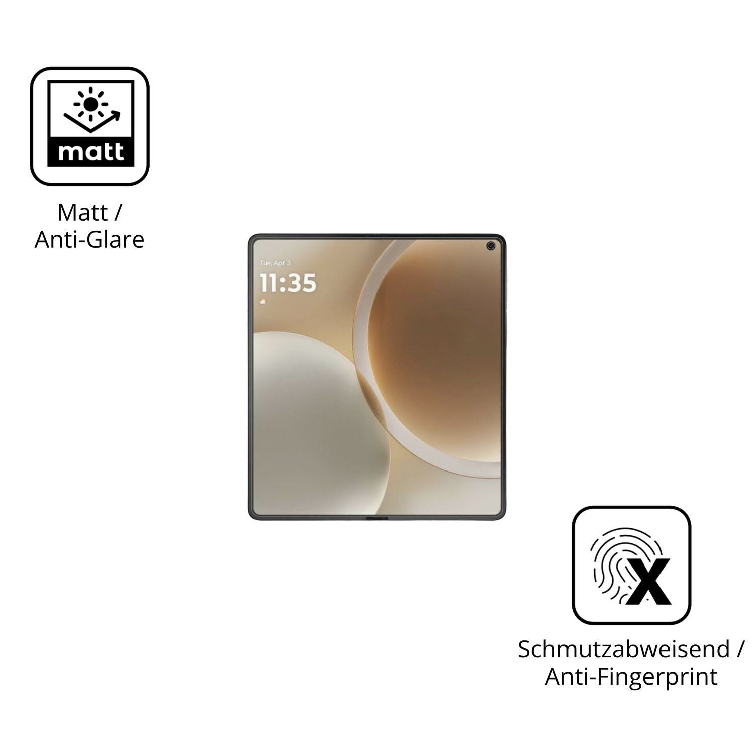 2x 9H Schutzfolie matt für Motorola Razr Fold 2026 (5)