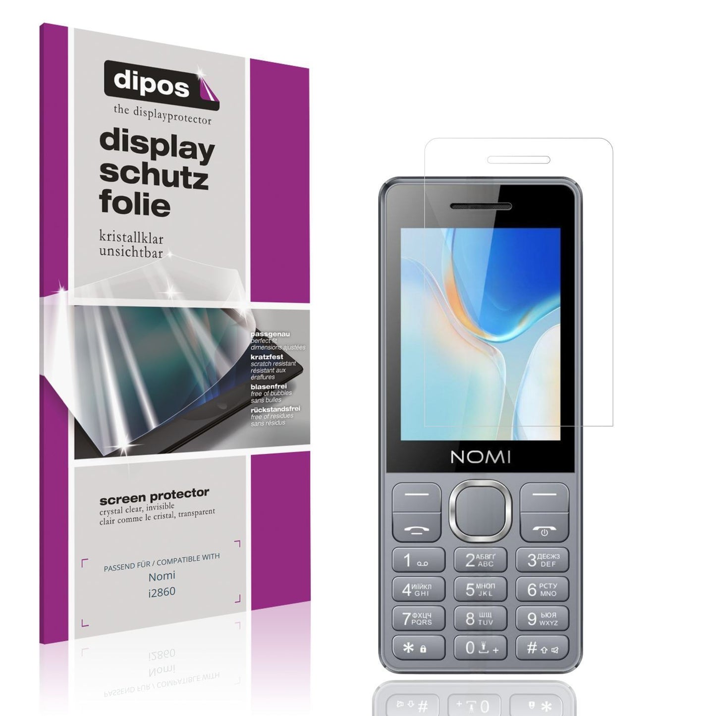 4x Schutzfolie klar für Nomi i2860 Display-Schutzf (1)