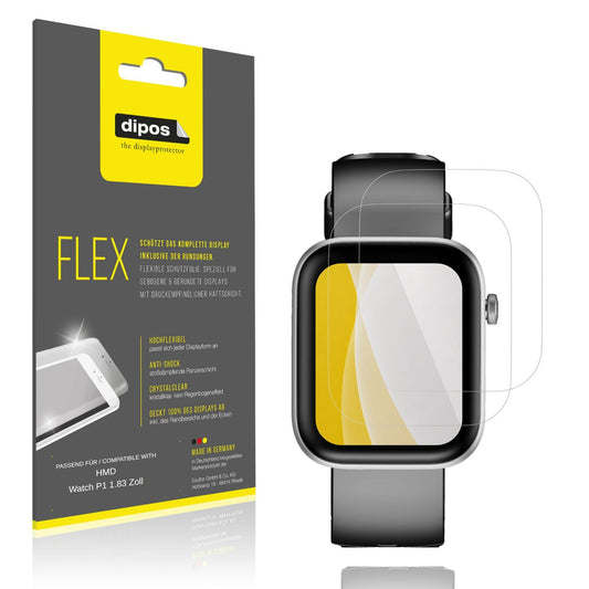 2x 3D Full Cover Schutzfolie für HMD Watch P1 1.83 (1)