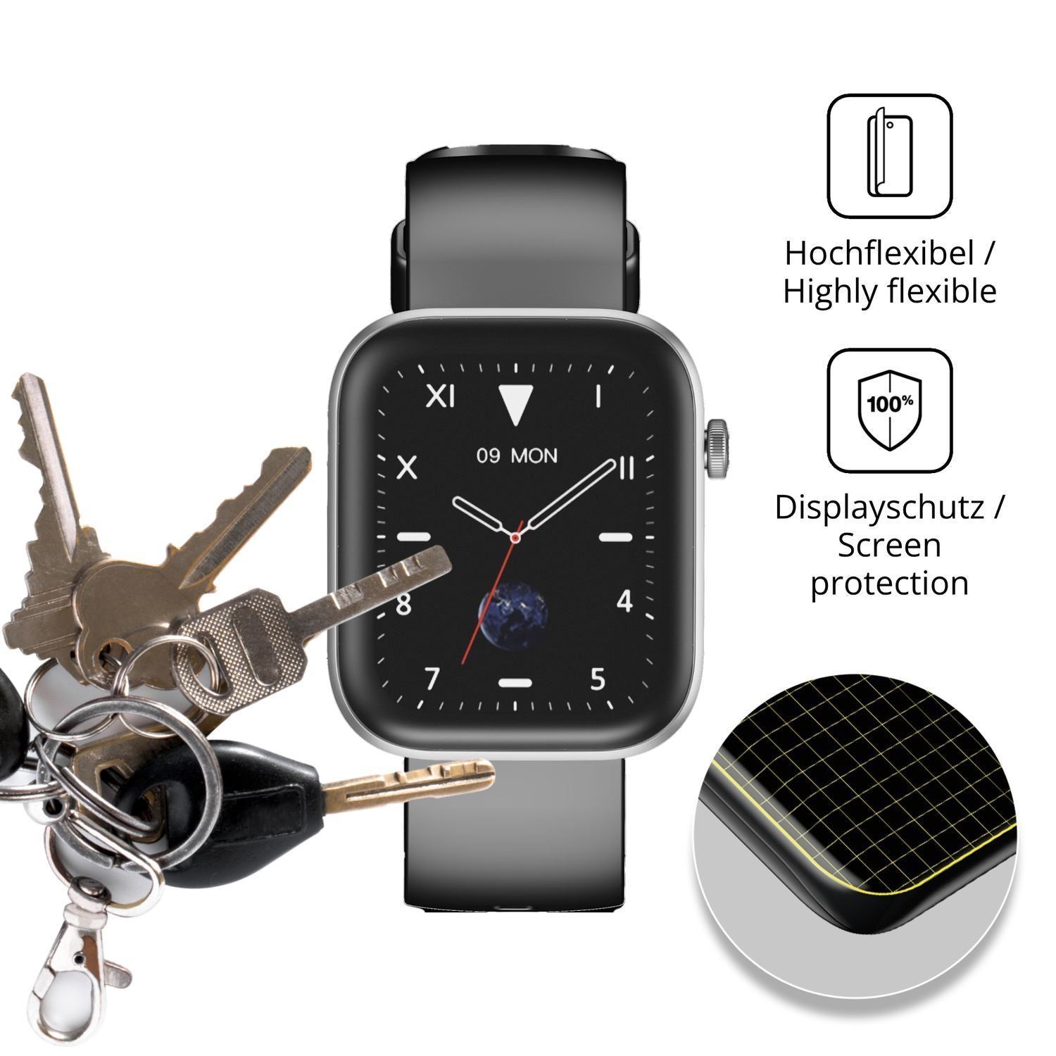 2x Full Cover Schutzfolie matt für HMD Watch P1 1. (3)