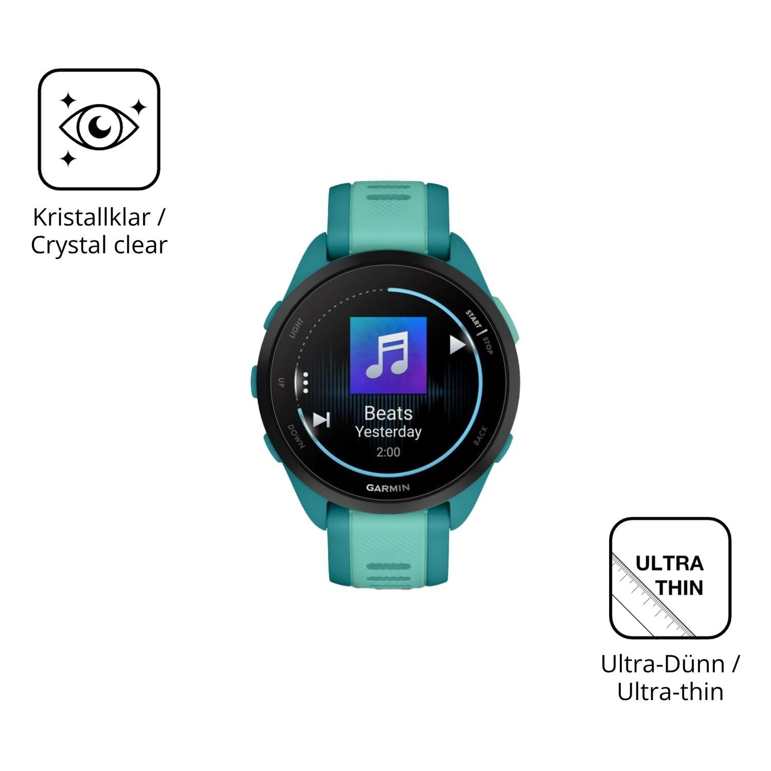 6x Schutzfolie klar für Garmin Forerunner 165 Musi (5)