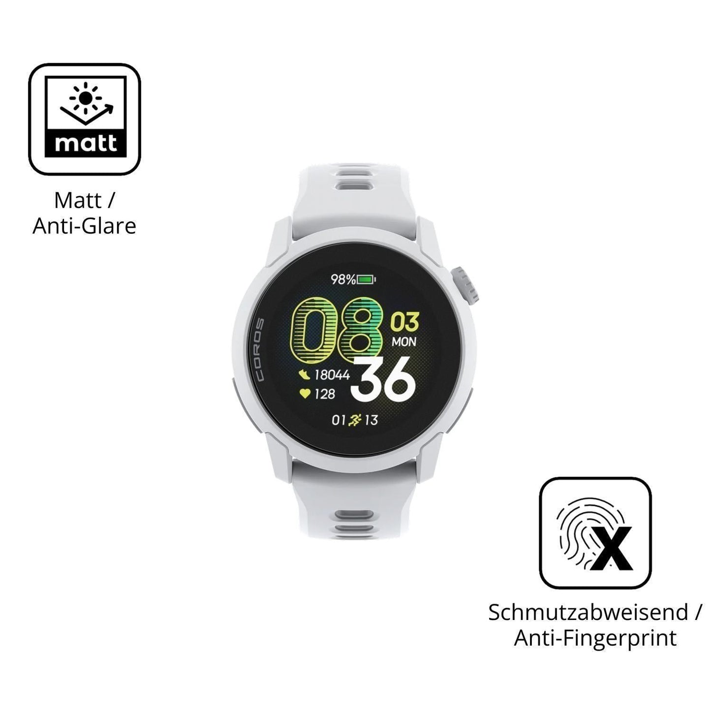 6x Schutzfolie klar für Garmin Forerunner 165 Musi (7)