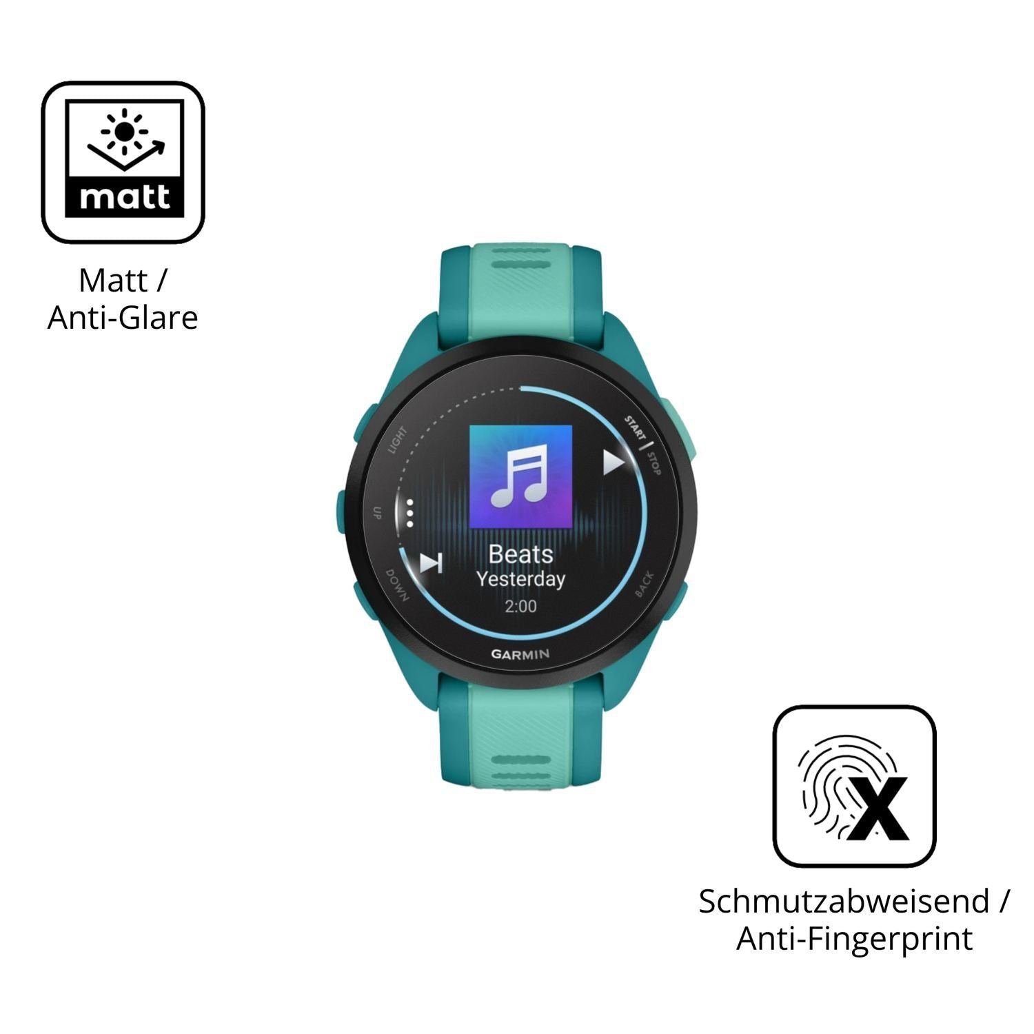 6x Schutzfolie matt für Garmin Forerunner 165 Musi (5)