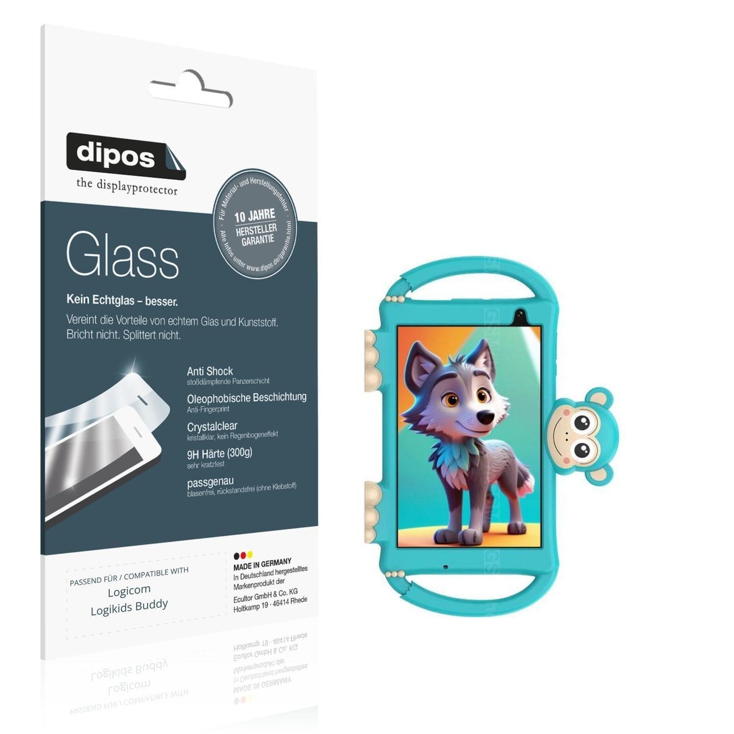 2x 9H Schutzfolie für Logicom Logikids Buddy Panze (1)
