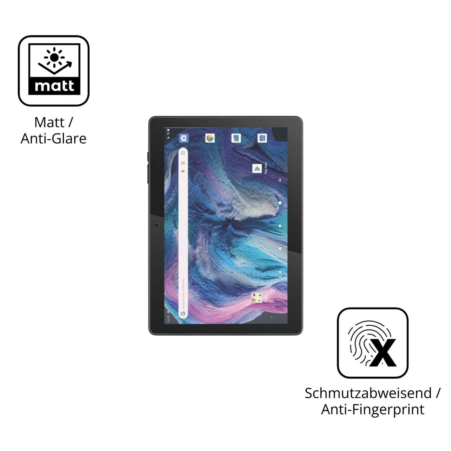 2x Schutzfolie matt für Logicom Tab 130 Display-Sc (5)