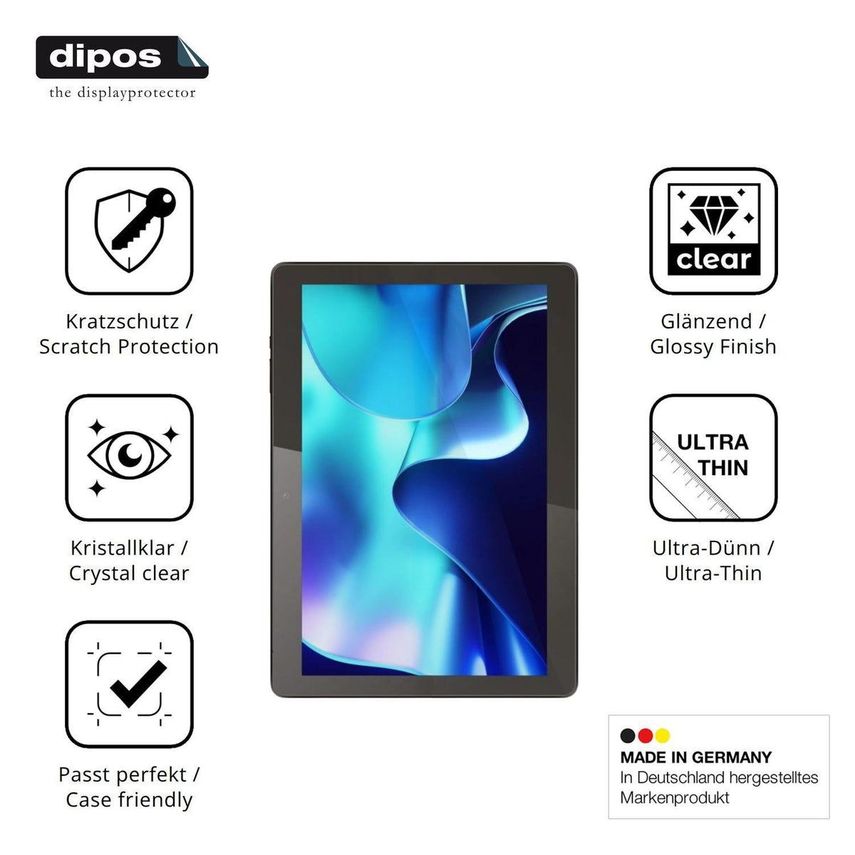 2x Schutzfolie klar für Logicom Tab 134 Display-Sc (7)
