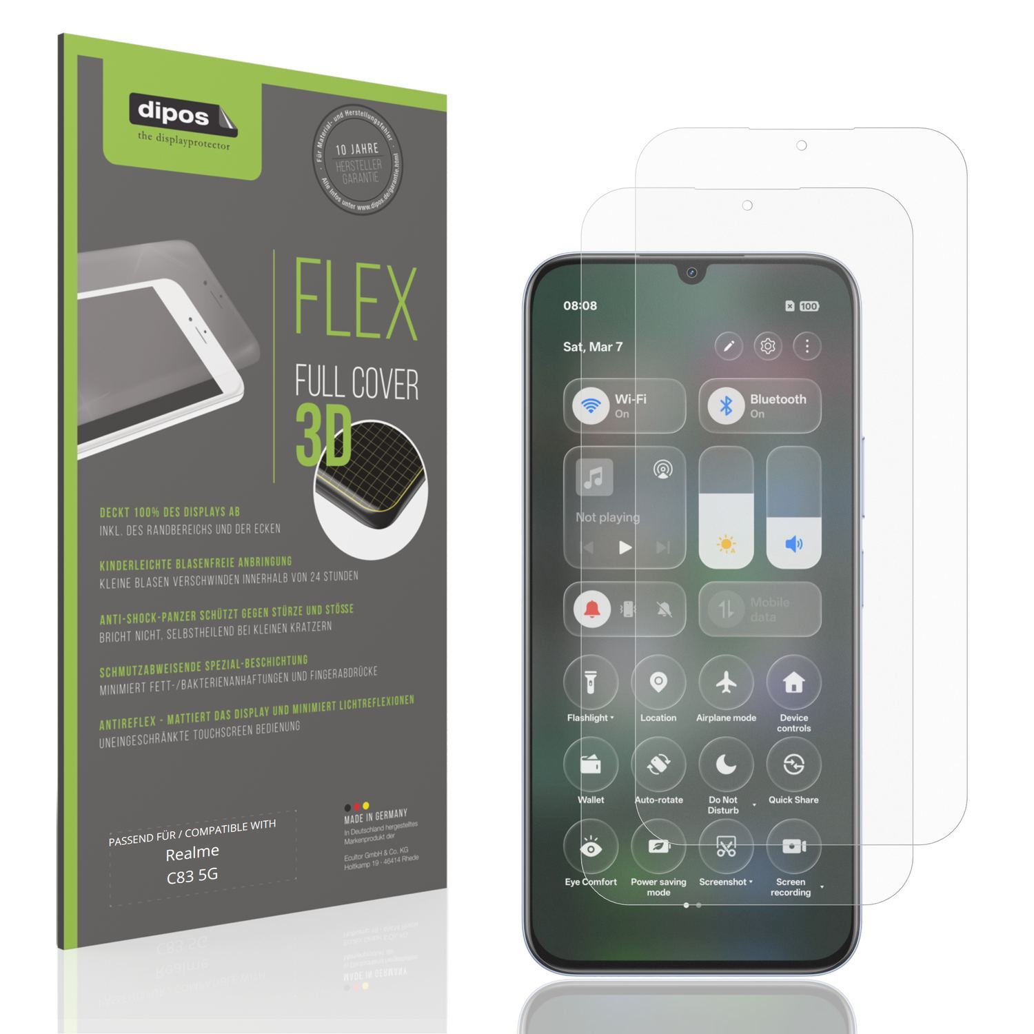 2x Full Cover Schutzfolie matt für Realme C83 5G (1)