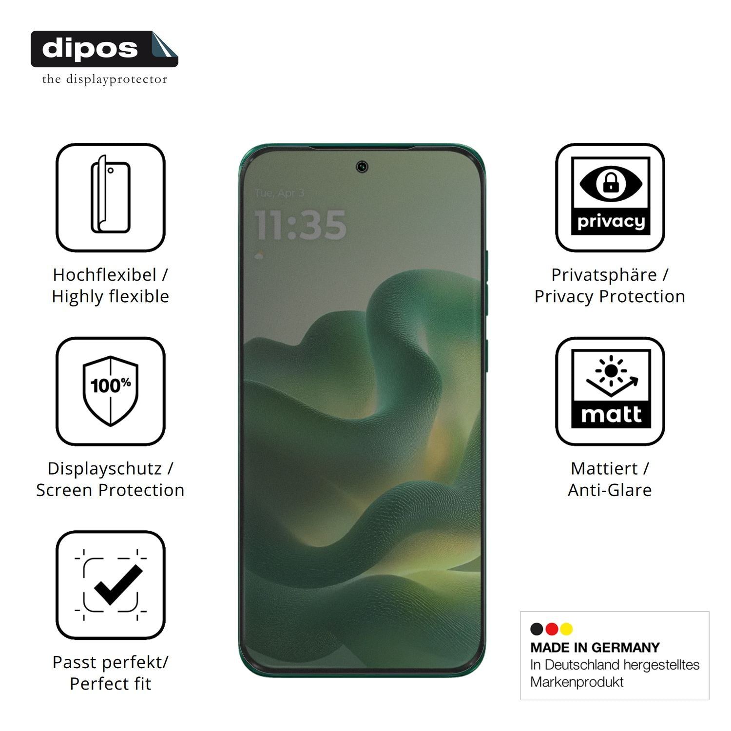Full Cover Privacy Blickschutzfolie für Motorola E (5)