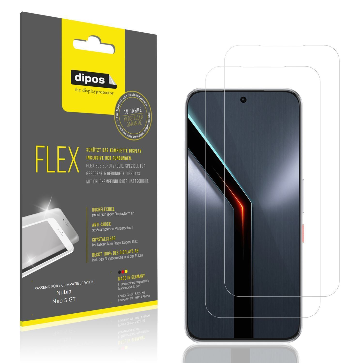 2x 3D Full Cover Schutzfolie für Nubia Neo 5 GT (1)