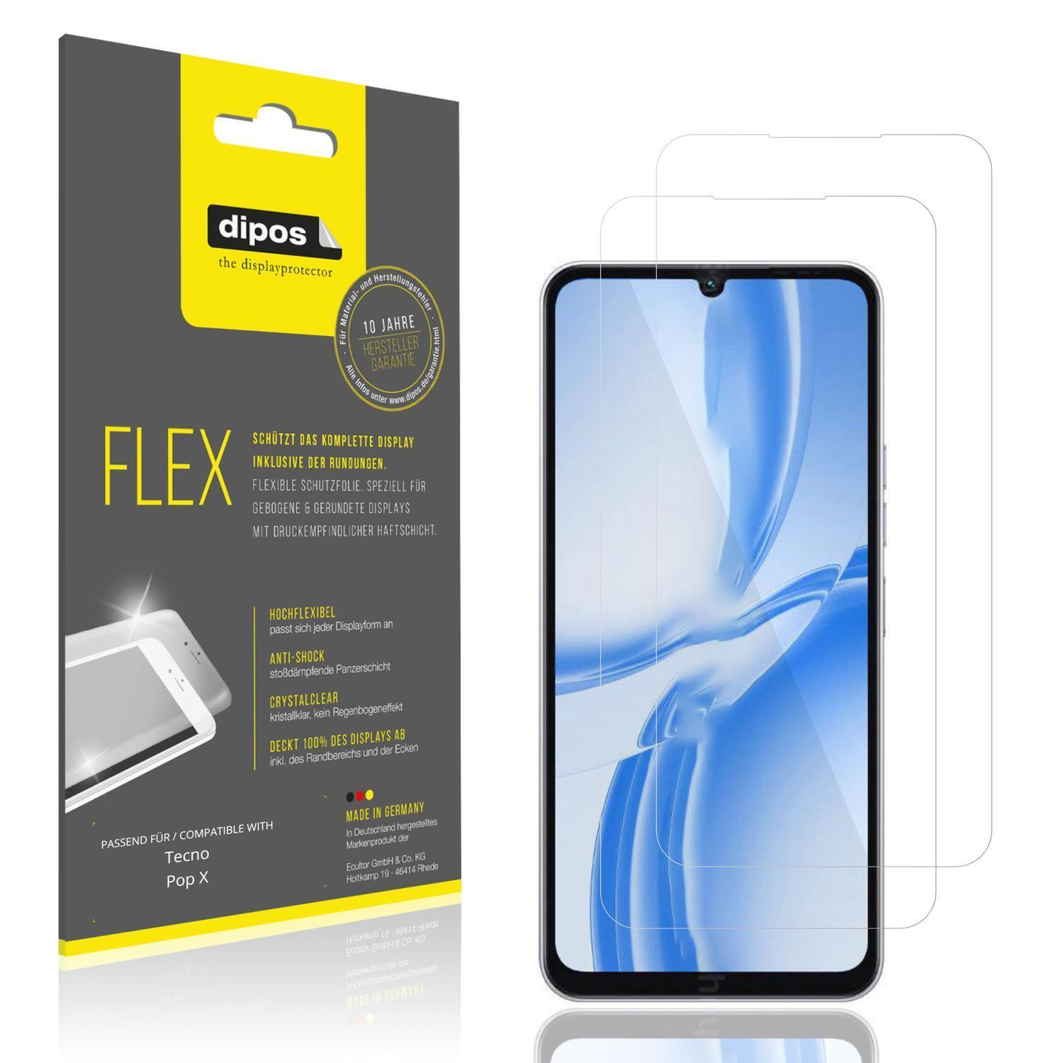 2x 3D Full Cover Schutzfolie für Tecno Pop X (1)
