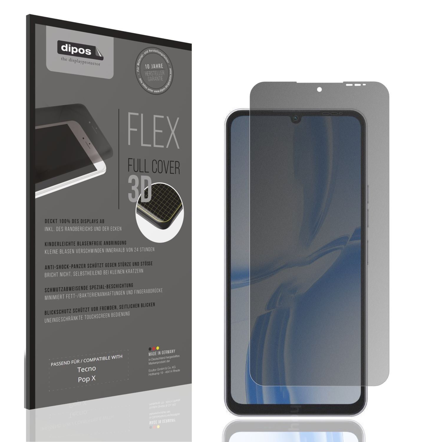 Full Cover Privacy Blickschutzfolie für Tecno Pop  (1)