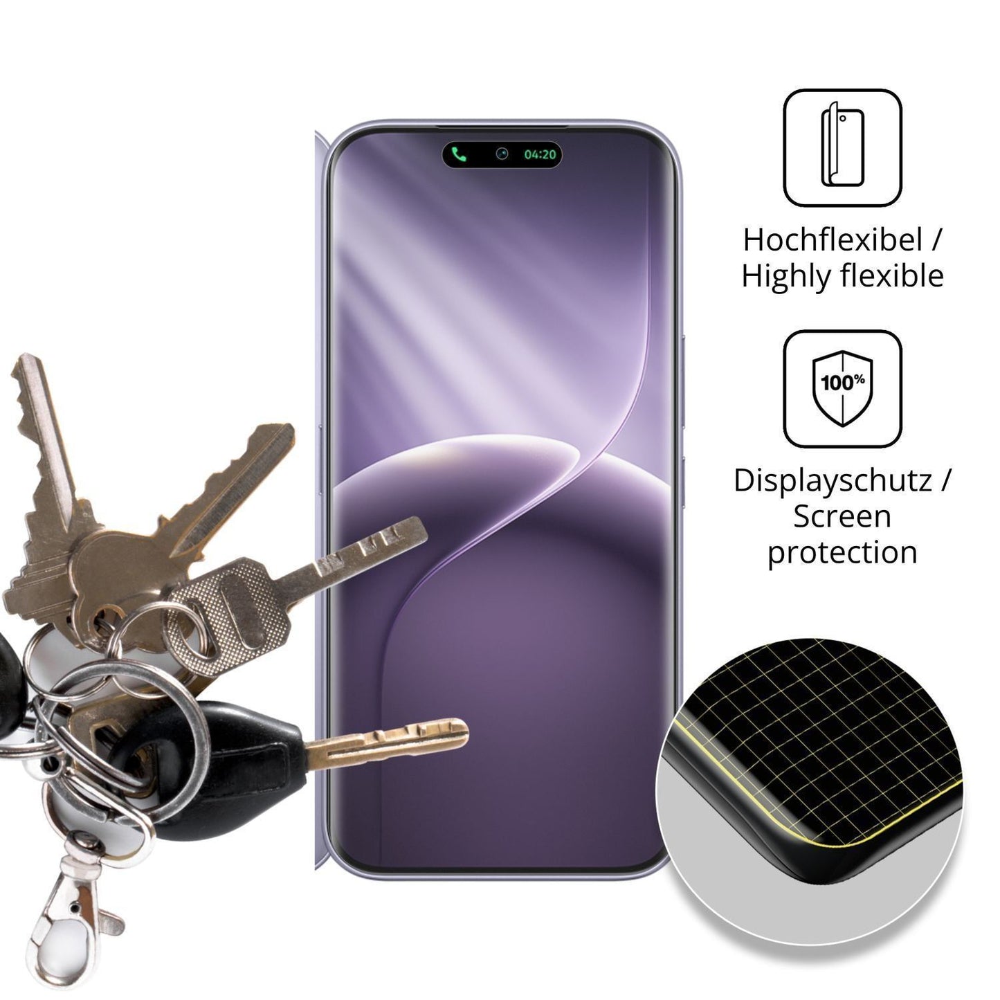 2x Full Cover Schutzfolie matt für Tecno Camon 50  (3)