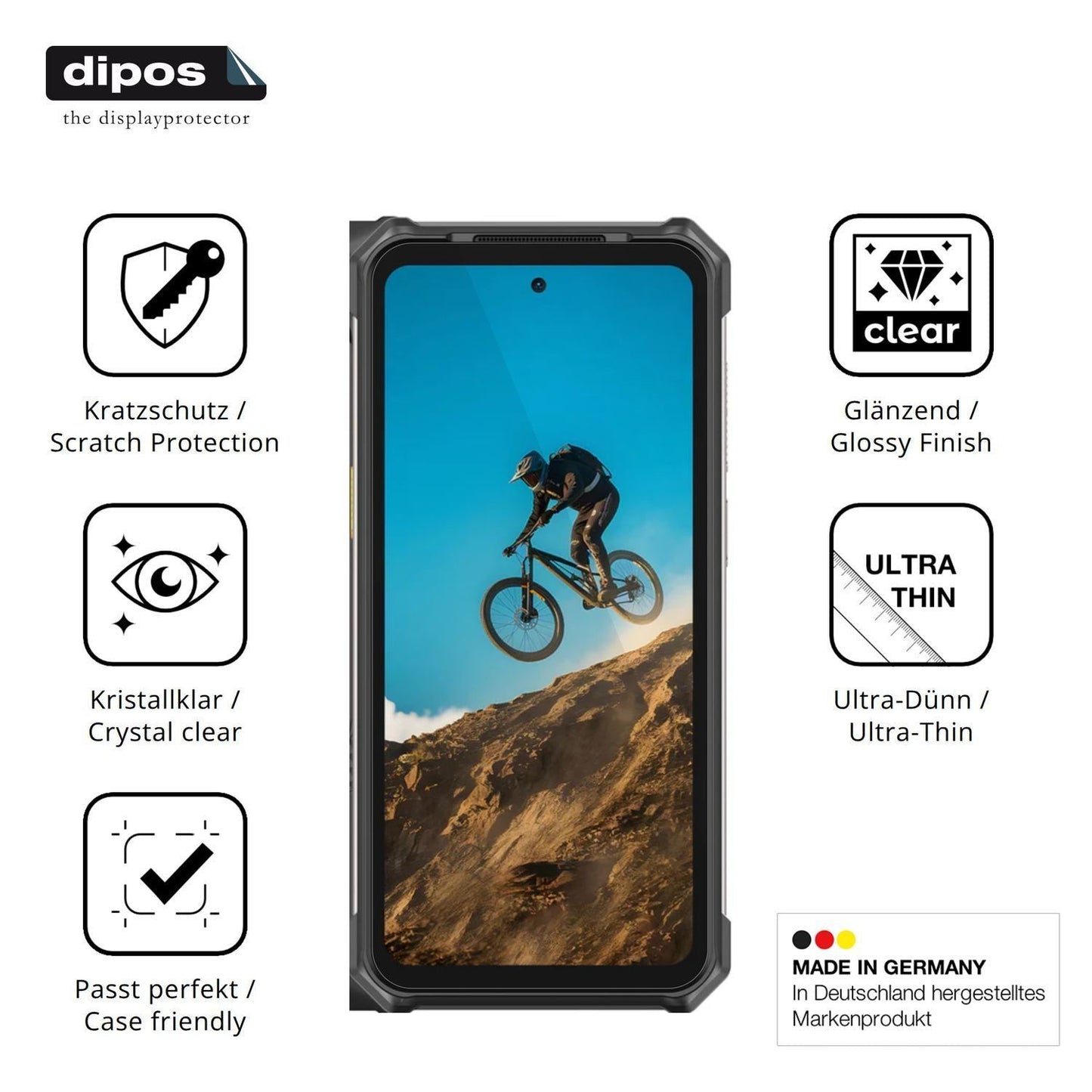 4x Schutzfolie klar für Ulefone RugKing 5 Pro Disp (7)