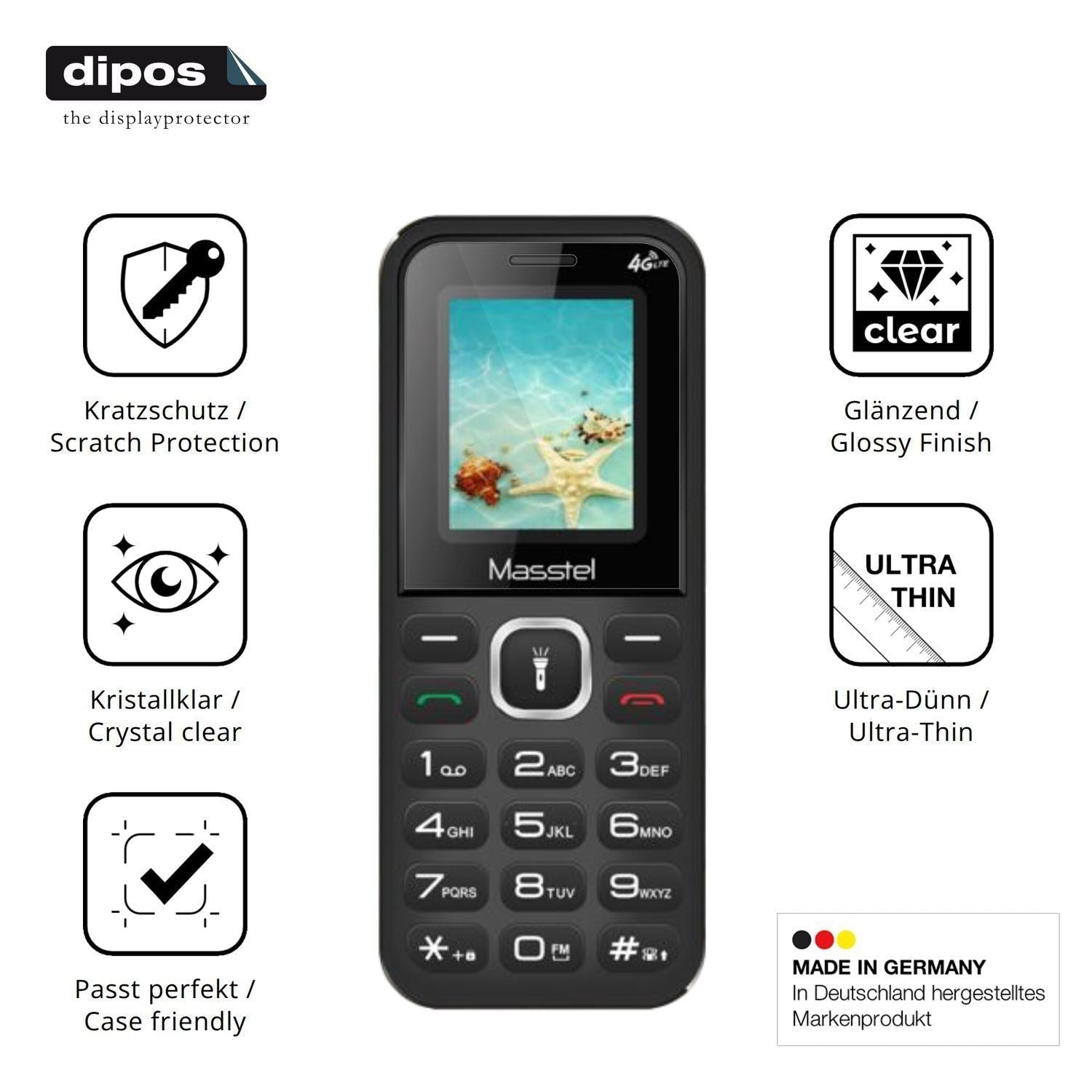 4x Schutzfolie klar für Masstel Izi S1 Display-Sch (7)