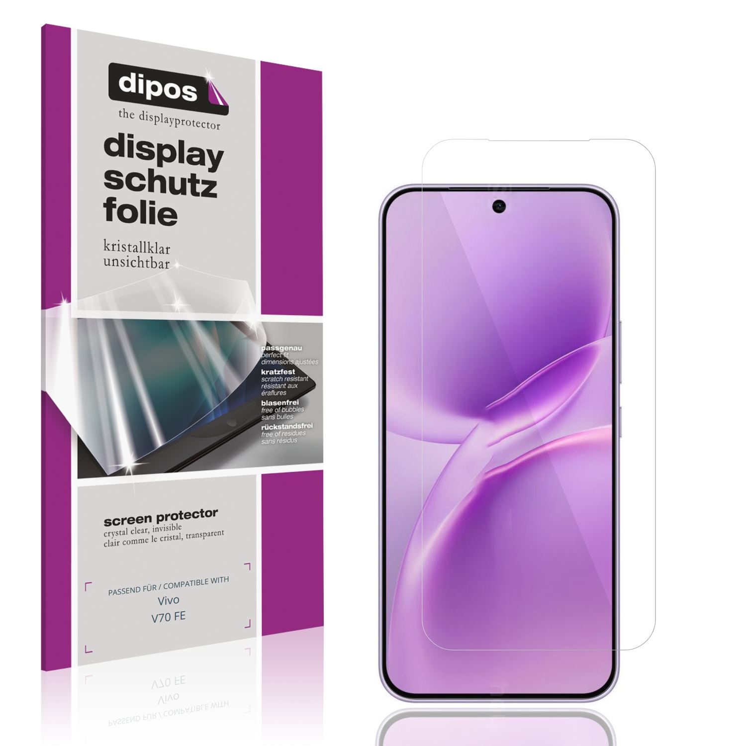 4x Schutzfolie klar für Vivo V70 FE Display-Schutz (1)