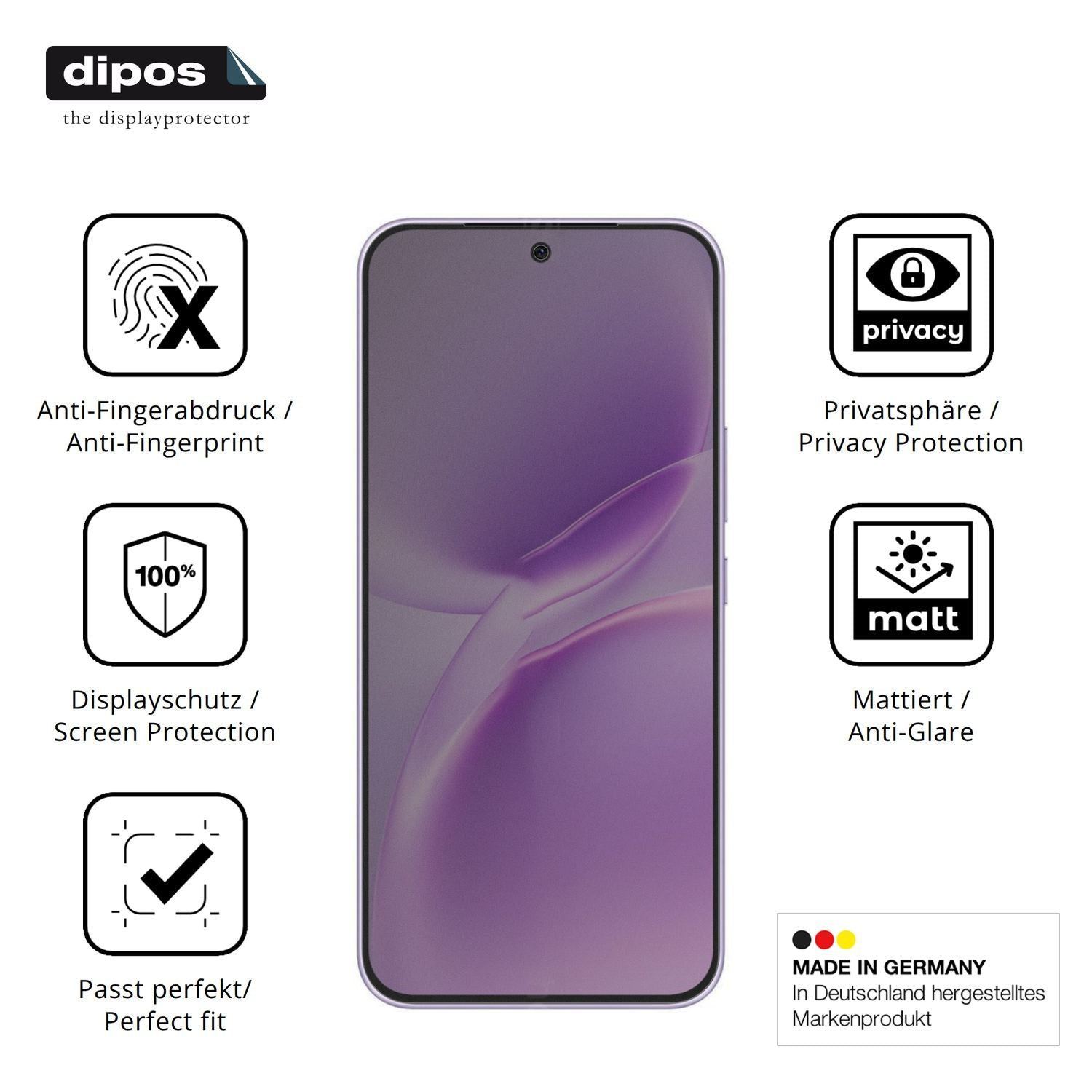 Blickschutzfolie für Vivo V70 FE matt Schutzfolie  (5)