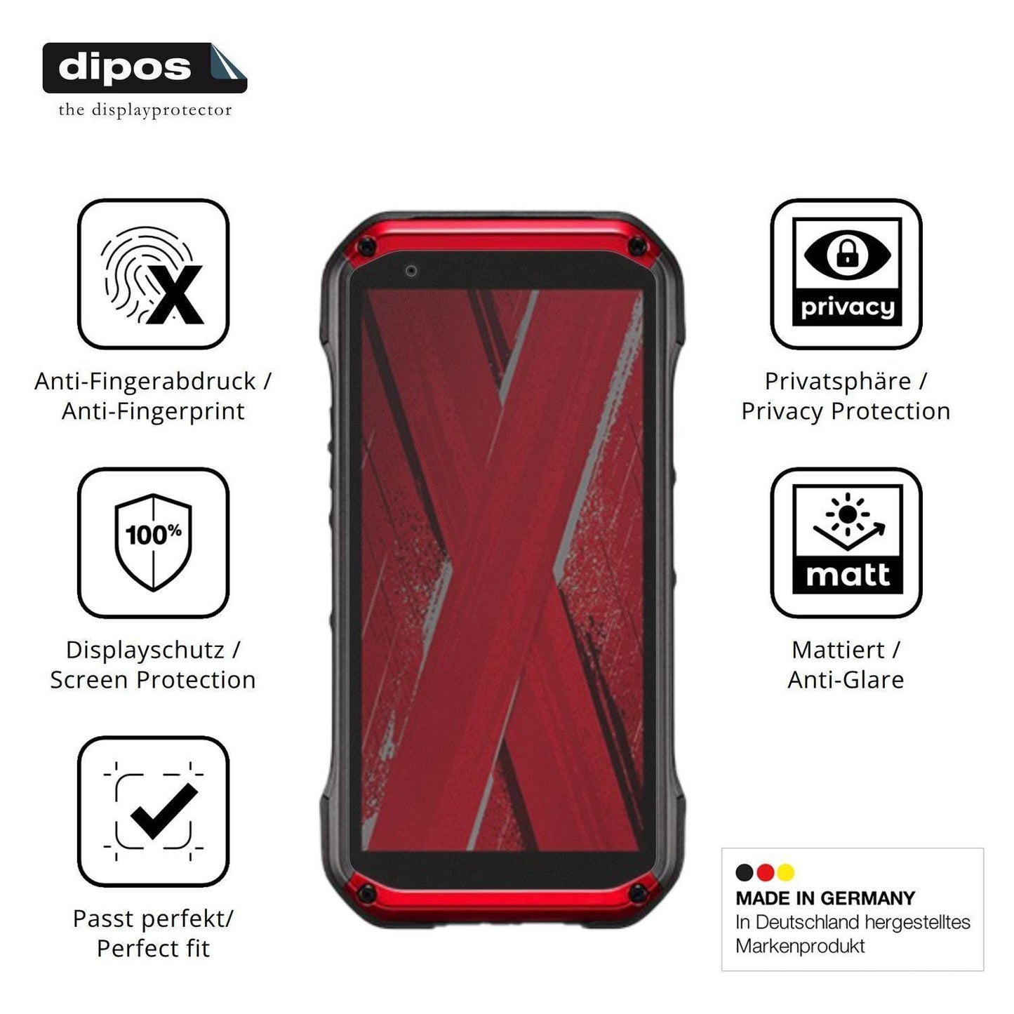 Blickschutzfolie für Kyocera Torque G07 matt Schut (5)