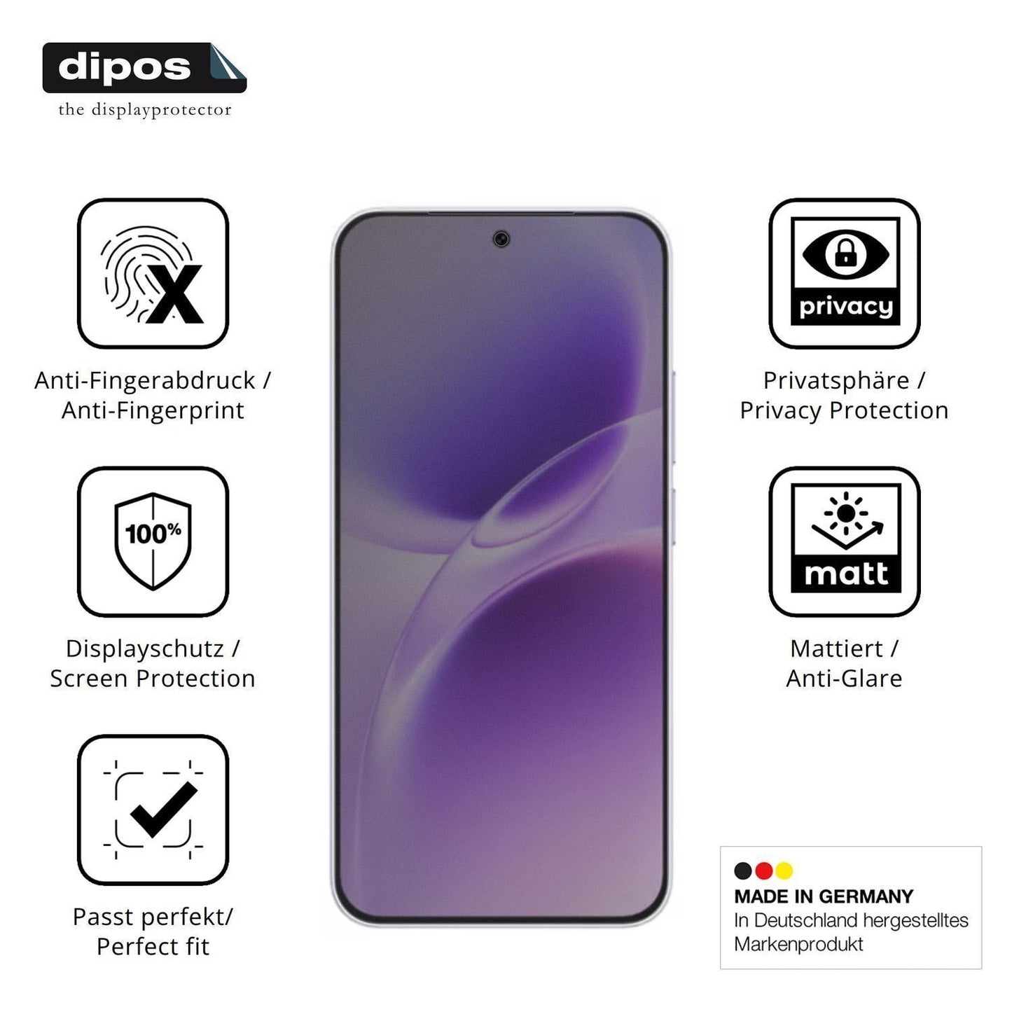 Blickschutzfolie für Vivo X300 FE matt Schutzfolie (5)