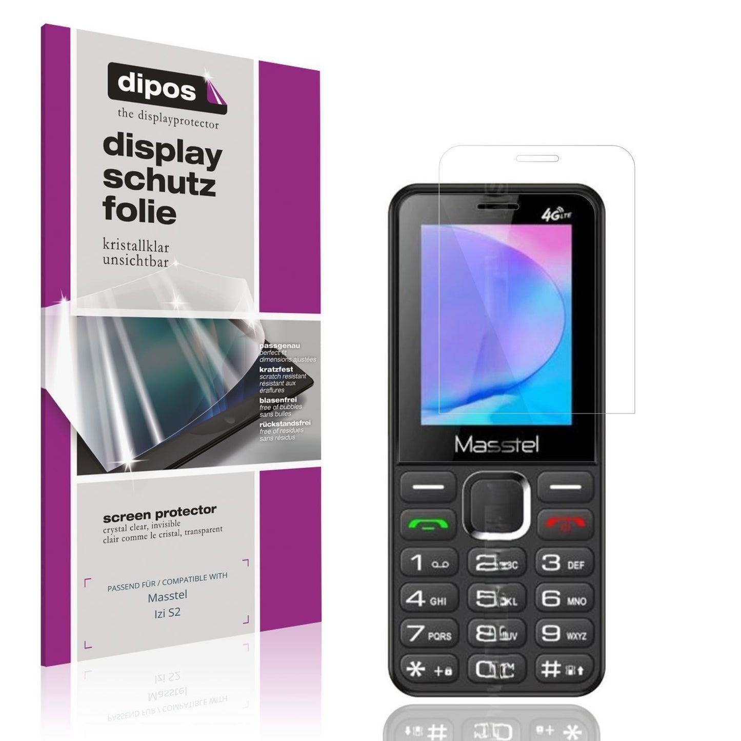 4x Schutzfolie klar für Masstel Izi S2 Display-Sch (1)