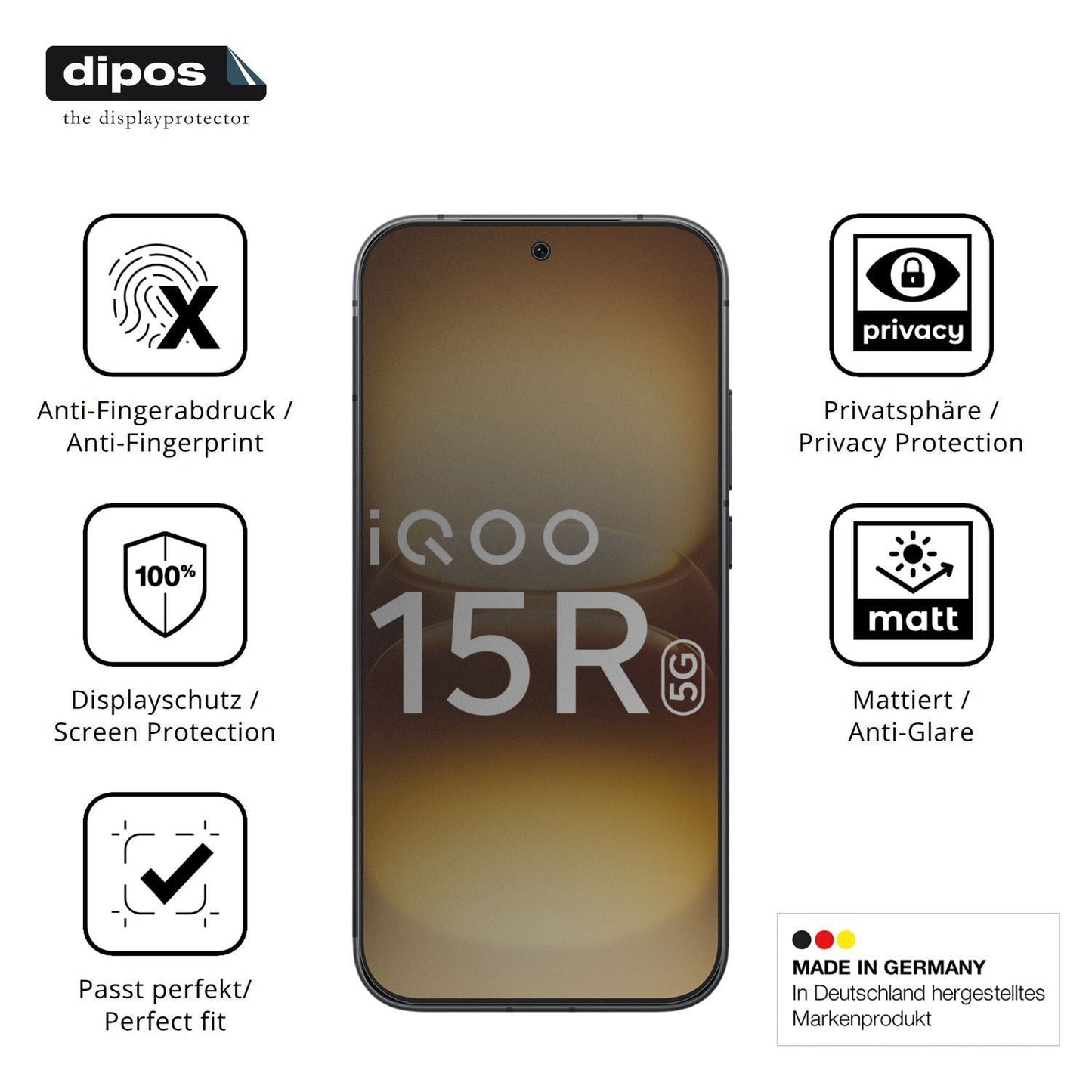 Blickschutzfolie für Vivo iQOO 15R matt Schutzfoli (5)