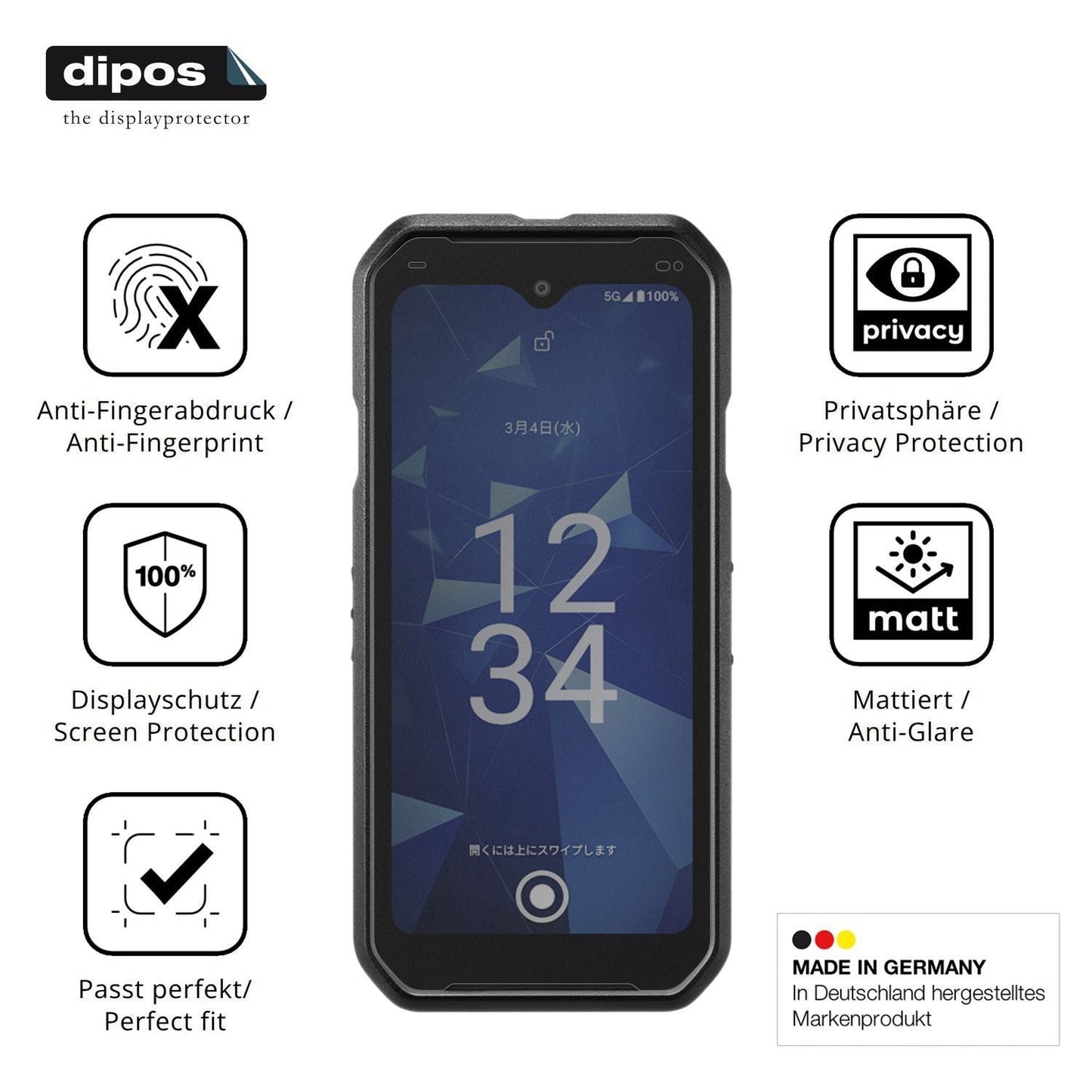 Blickschutzfolie für Kyocera DuraForce EX2 matt Sc (5)