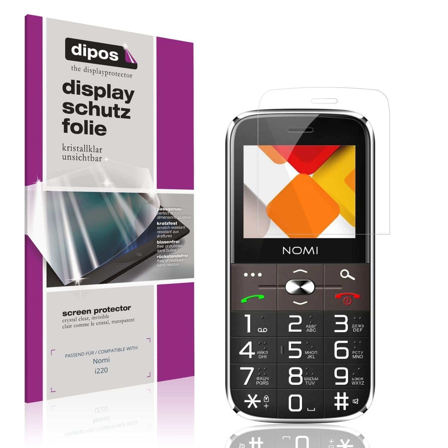 4x Schutzfolie klar für Nomi i220 Display-Schutzfo (1)