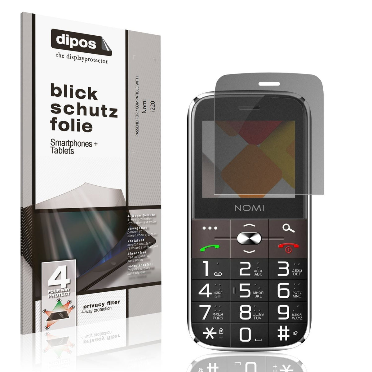 Blickschutzfolie für Nomi i220 matt Schutzfolie Pr (1)