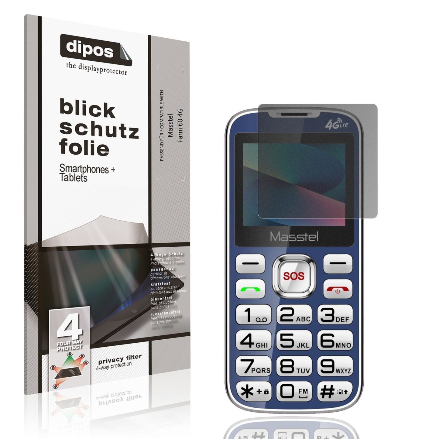 Blickschutzfolie für Masstel Fami 60 4G matt Schut (1)