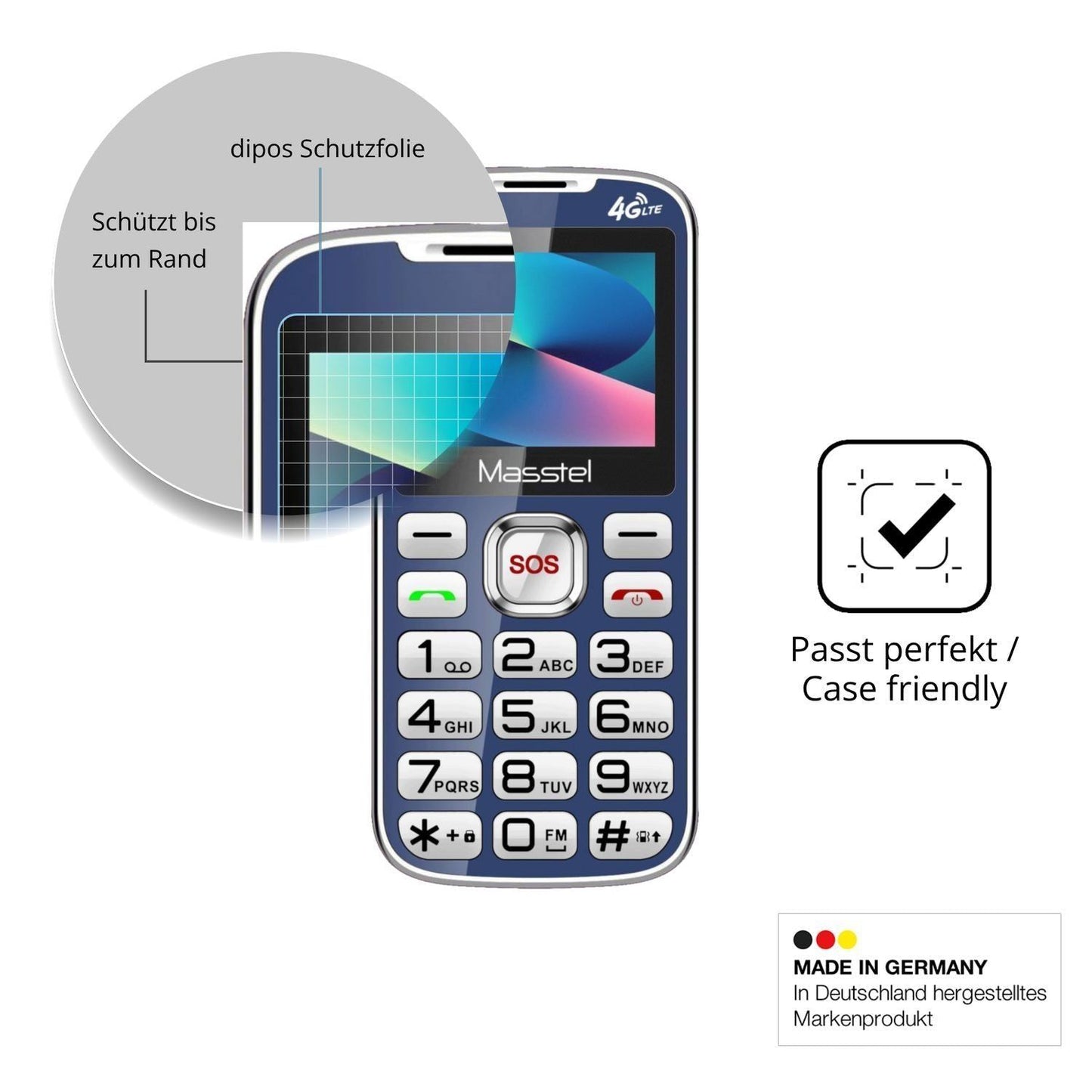 2x 9H Schutzfolie matt für Masstel Fami 60 4G Panz (6)