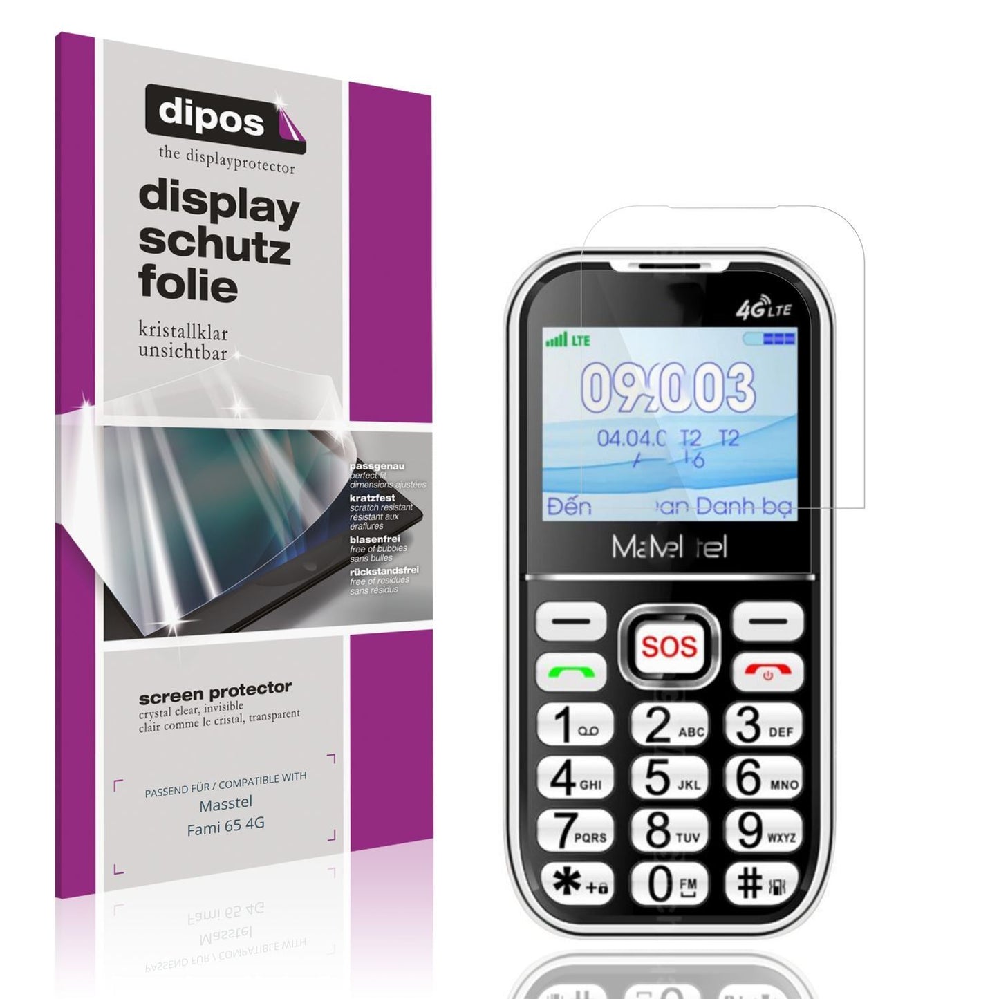 4x Schutzfolie klar für Masstel Fami 65 4G Display (1)
