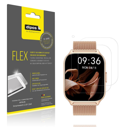 2x 3D Full Cover Schutzfolie für APAUK Smartwatch  (1)